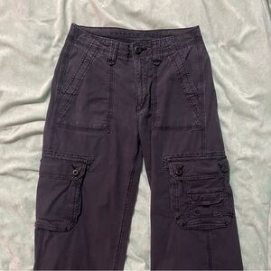 American eagle black wide leg cargo pants
